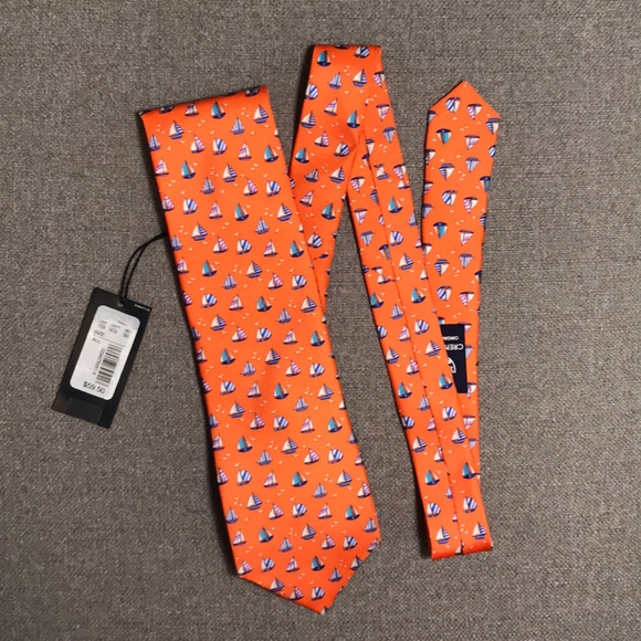 Daniel Cremieux Other - Cremieux - Orange & Blue Sailboat Tie